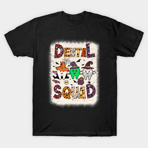 Funny Dental Squad Spooky Dentist Tooth Halloween Costume T-Shirt by James Green